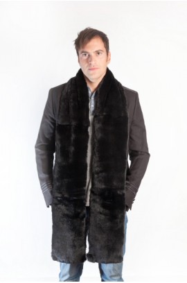 Black rex fur stole - scarf